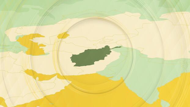 Abstract Map of Afghanistan and Surrounding Regions with Circular Patterns. vector