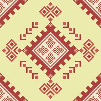 sin costura geométrico tribal modelo en rojo y crema tonos, ideal para textiles, antecedentes y gráfico diseño utilizar vector