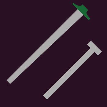 Illustration of two T-square drawing tools in different sizes. Used for drafting and technical drawing in architecture, engineering, and design. Simple educational graphic. suitable for posters vector