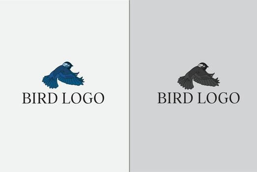 An elegant bird with wings fully spread is captured in a dynamic flight pose, presented as a clear and simple logo icon design. vector