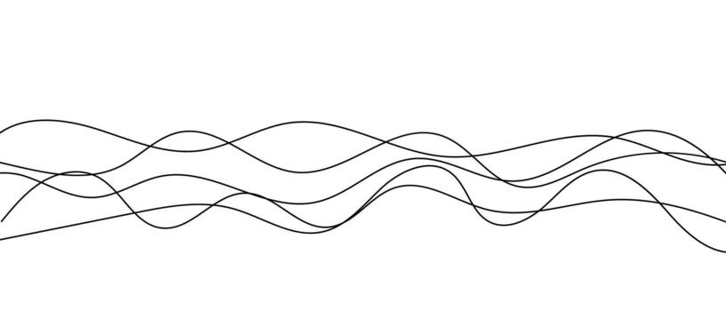 resumen ondulado y serpenteante línea fondo, negro y blanco mano dibujado garabatear modelo con irregular curvas vector