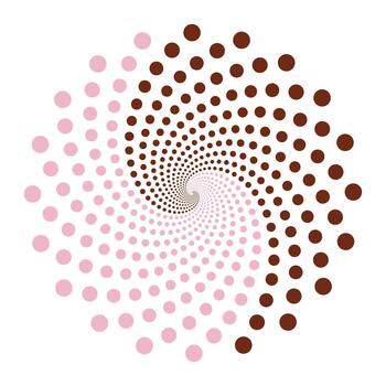 un circular modelo de puntos en rosado y marrón vector