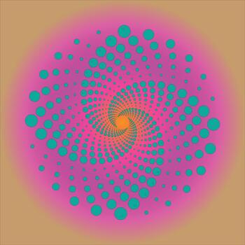 a circular pattern with dots on a pink background vector