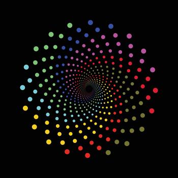 a colorful dot pattern in a circle on a black background vector