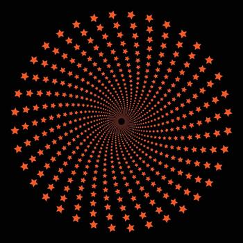 un naranja estrella modelo en un circulo en un negro antecedentes vector