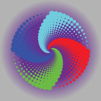 a colorful dot pattern in the center of a circle vector
