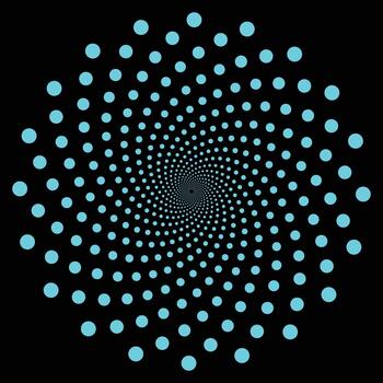circular pattern of dots on black background vector