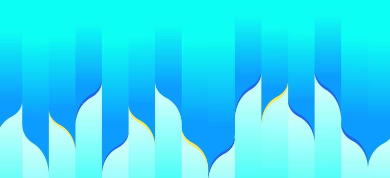 Modern abstract background featuring a vibrant blue green gradient and organic wavy shapes with subtle yellow accents, ideal for digital design and web backgrounds. vector