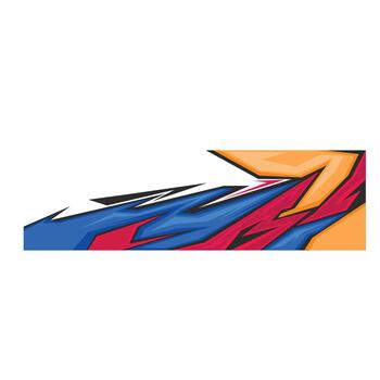 un vibrante y agresivo coche envolver diseño presentando agudo geométrico líneas vector