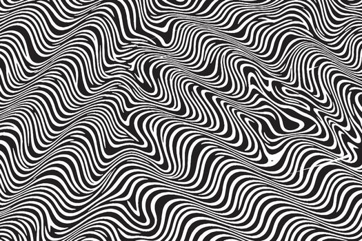 ondulado negro y blanco óptico espejismo modelo antecedentes vector
