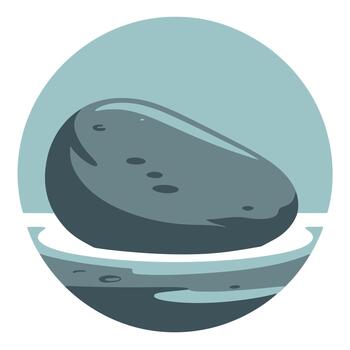 Modern Clean Abstract Pebble Icon Representing Tranquility Balance vector