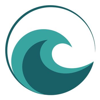 Modern Clean Wave Ocean Dynamic Curve Circular Element Design vector
