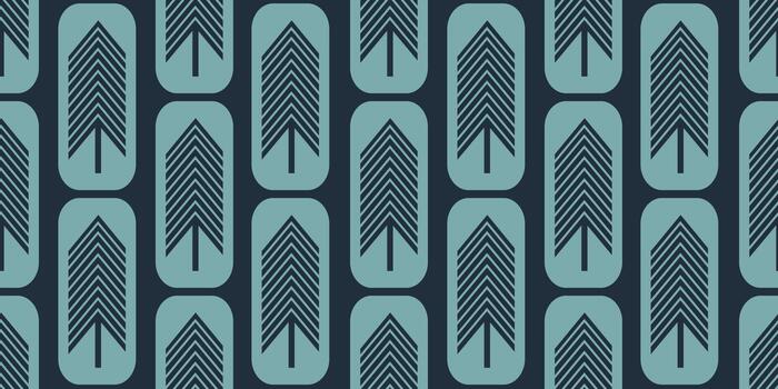 Seamless abstract pattern of geometric rectangles with Christmas tree silhouettes on dark background. Perfect for textile printing, wrapping, and festive decor vector