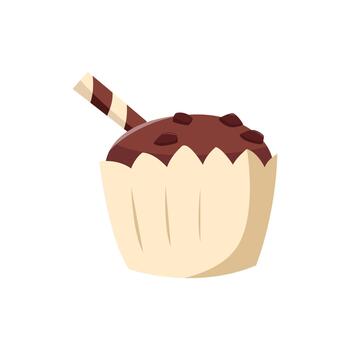 muffin element object for design, cute style with soft color vector