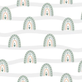 suave raya arco iris modelo en apagado sabio paleta sin costura vector