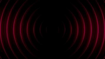 röd pulserande koncentrisk ringar formning mörk abstrakt tunnel. looped 3d tolkning video