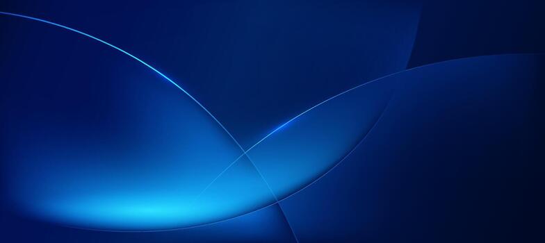 Abstract glow blue curve lines on dark background vector