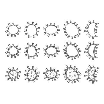 Outline abstract germ shape collection vector