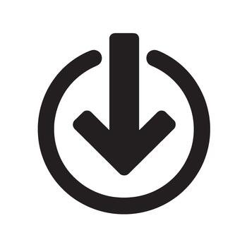 moderno negro descargar icono para digital interfaces simbolizando datos recuperación y archivo ahorro esencial para fácil de usar web y aplicación diseño transporte eficiencia y accesibilidad vector