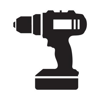 Versatile cordless drill icon representing essential power tools for home improvement construction and DIY projects symbolizing efficiency and reliability in various repair and building tasks vector
