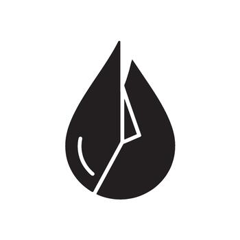 Minimalist black water drop icon with a geometric internal pattern depicting the essence of nature and purity in a clean modern graphic design for ecofriendly concepts and sustainability vector