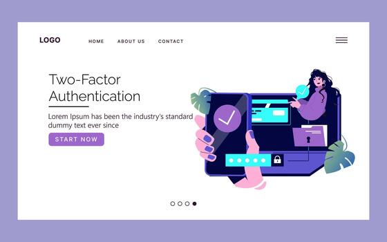 Two-factor authentication illustration vector