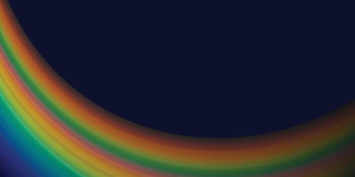 resumen vistoso arco iris degradado curva en contra un oscuro Armada azul fondo, moderno digital Arte textura vector