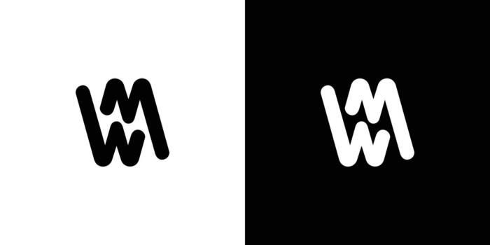Modern and simple letter WM initials logo design vector