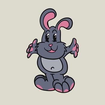 rabbit with happy expresision design character vector