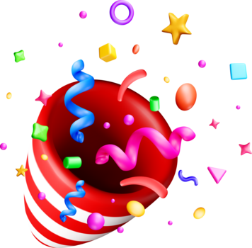 3d papel picado galleta explotando png