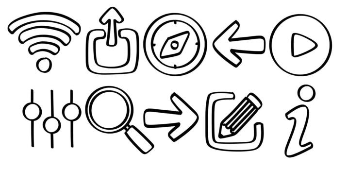 conjunto de mano dibujado sitio web interfaz tema aislado vector