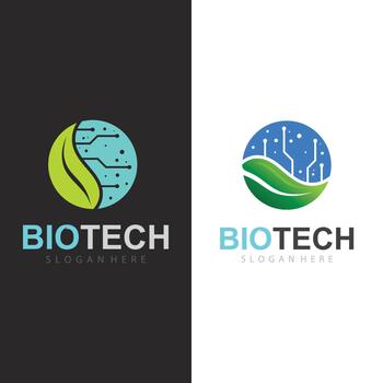 moderno bio tecnología circuito hoja emblema combinatorio naturaleza crecimiento con futurista digital estilo vector