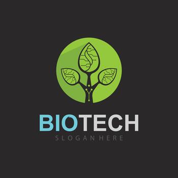 hoja estructurado biotecnología digital emblema simbolizando sostenible Ciencias innovación en eco simpático tecnología vector