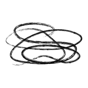 Abstract black scribble lines forming a tangled chaotic design vector