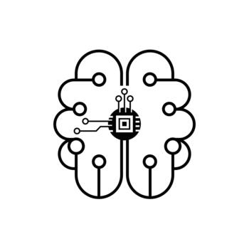 digital cerebro con central pastilla y circuitería vector