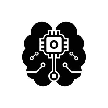digital cerebro icono representando artificial inteligencia y tecnología vector