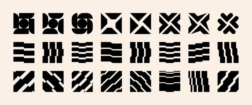 Shape abstract logo distortion y2k geometry builds bold brutal graphic mood. Retro tech rhythm and minimal figure flow create futuristic cube identity perfect for urban brand design. vector