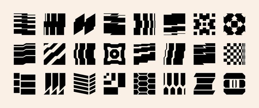 Shape abstract logo distortion y2k geometry forms modern brutal symbol. Retro cyber pulse meets bold postmodern style creating futuristic cube emblem with strong punk brand energy. vector