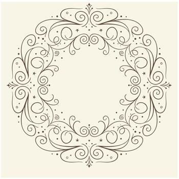 A round frame with swirls and swirls vector