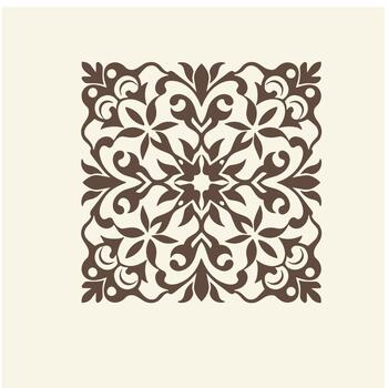 un cuadrado modelo con un floral diseño vector