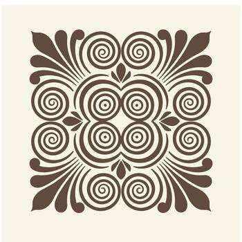 Intricate brown scroll pattern design vector