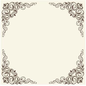 Decorative frame with floral patterns vector