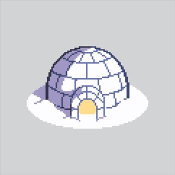 píxel Arte ilustración iglú casa. pixelado blanco iglú. blanco iglú casa león icono pixelado para el píxel Arte juego y icono para sitio web y juego. antiguo colegio retro vector