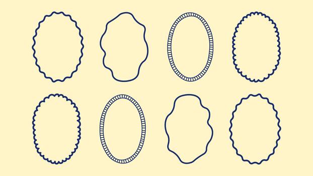 round frame set with simple smooth lines for modern invitations, branding accents, posters and polished stationery templates. vector