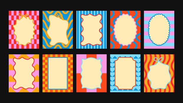 Bright minimalist poster with a soft rounded frame, clean layout and playful modern vibe. vector