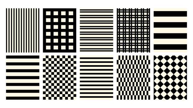Black and white striped background frames with minimal wavy lines and soft curved shapes. Clean graphic borders for modern templates. vector