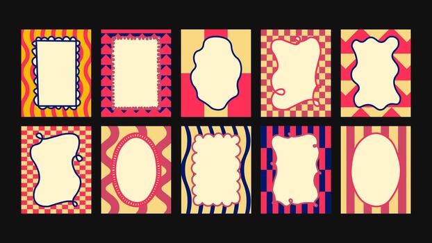 Bright minimalist poster with a soft rounded frame, clean layout and playful modern vibe. Perfect for decor, branding, lifestyle visuals. vector