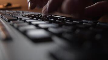 Writing and finishing in a computer keyboard video