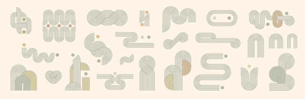 Zen arch elements with pattern vector