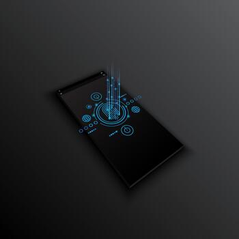 Smartphone with digital lock interface ensures privacy and safety using VPN technology vector